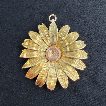 1950's Retro Daisy Brooch Pin and Pendant Combo 14k Yellow Gold - Jacob's Diamond and Estate Jewelry