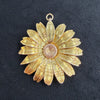1950's Retro Daisy Brooch Pin and Pendant Combo 14k Yellow Gold