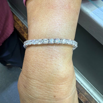 Cartier Diamond Platinum Tennis Bracelet 6 5/8” Long