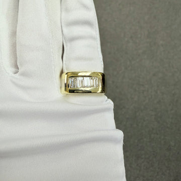 4 Stone Baguette Diamond 18k Yellow Gold Ring Size 7.5
