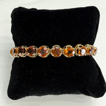 Vintage 1990's Citrine Gradient Tennis Bracelet 14k Yellow Gold - Jacob's Diamond and Estate Jewelry