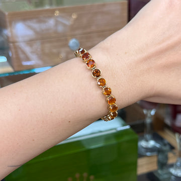 Vintage 1990's Citrine Gradient Tennis Bracelet 14k Yellow Gold - Jacob's Diamond and Estate Jewelry