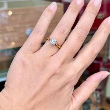 1940's Vintage GIA Transitional Cut Diamond Engagement Ring 18k/Platinum - Jacob's Diamond and Estate Jewelry