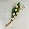 1960's Jul. Hugler Lily of the Valley Jade & Rock Crystal Diamond Brooch 18k