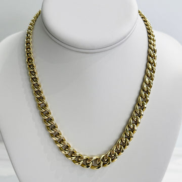 Vintage 1990's Graduated Curb Link Necklace 14k Yellow Gold
