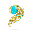 Turquoise Yellow Gold Brooch Pendant