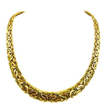 Byzantine Graduated Wide Yellow Gold Necklace - Jacob's Diamond and Estate Jewelry