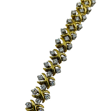 Tiffany Schlumberger Diamond Yellow Gold Platinum Bracelet - Jacob's Diamond and Estate Jewelry