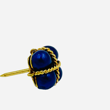 Blue Enamel Yellow Gold Tie Tac - Jacob's Diamond and Estate Jewelry