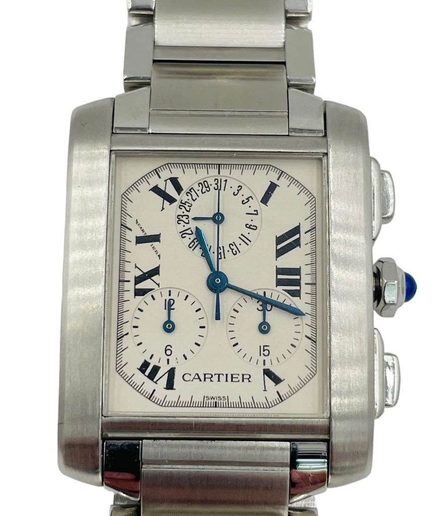 Cartier 2303 Tank Francaise Chronoflex Quartz Men s Large Watch