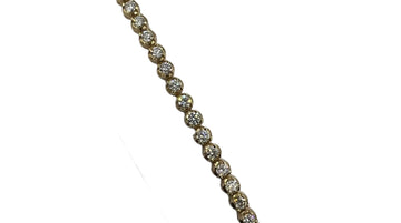 Diamond Yellow Gold Tennis Bracelet 6 1/2 Inches Long