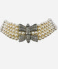 Art Deco Pearl Diamond Platinum Choker Collar Necklace