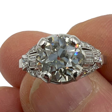 Art Deco 2.20 Carat Diamond Platinum Engagement Ring - Jacob's Diamond and Estate Jewelry