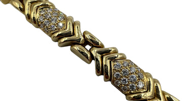 Bulgari Diamond Yellow Gold Parentesi Bracelet 7.75" Long