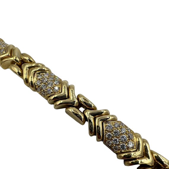 Bulgari Diamond Yellow Gold Parentesi Bracelet 7.75