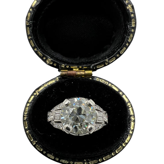 Art Deco 2.20 Carat Diamond Platinum Engagement Ring - Jacob's Diamond and Estate Jewelry