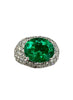 Emerald Diamond White Gold Dome Ring