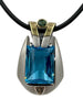 Blue Topaz Tourmaline Diamond Pendant