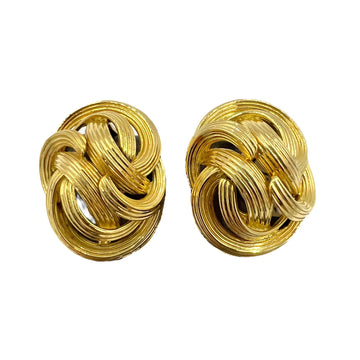 Tiffany Fluted Yellow Gold Clip On Earrings - Jacob's Diamond and Estate Jewelry