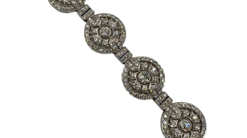 1930s Art Deco Diamond Platinum Circular Bracelet