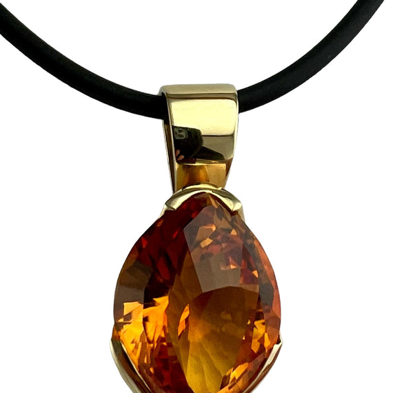 Fancy Cut Citrine Yellow Gold Pendant Necklace - Jacob's Diamond and Estate Jewelry