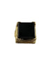 Black Onyx Square 14k Yellow Gold Ring By Goldmaster Circa 1970