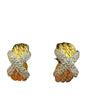 David Yurman Diamond 18k Yellow Gold Hoop Earrings
