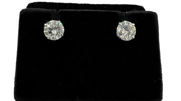 2.18 Carat Solitaire Diamond White Gold Studs