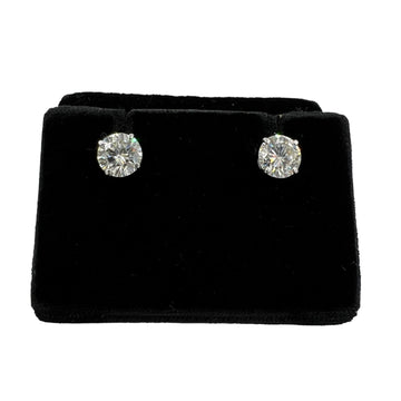 2.18 Carat Solitaire Diamond White Gold Studs