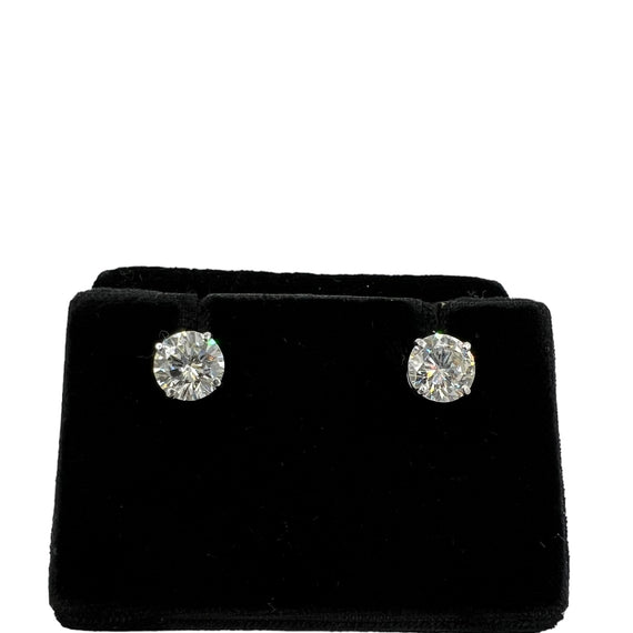 2.18 Carat Solitaire Diamond White Gold Studs