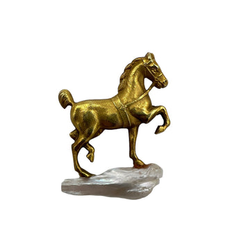 Art Nouveau Yellow Gold Horse On A Pearl Rock Brooch Circa 1900