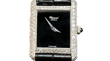 Chopard Ladies Diamond Tank White Gold Wristwatch