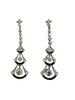 Art Deco Diamond Sapphire Platinum Dangling Earrings