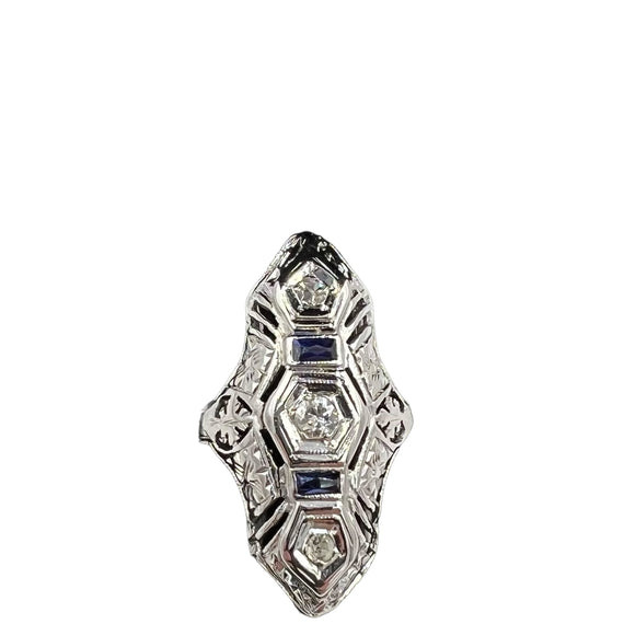 Art Deco Diamond White Gold Dinner Ring Circa 1930s