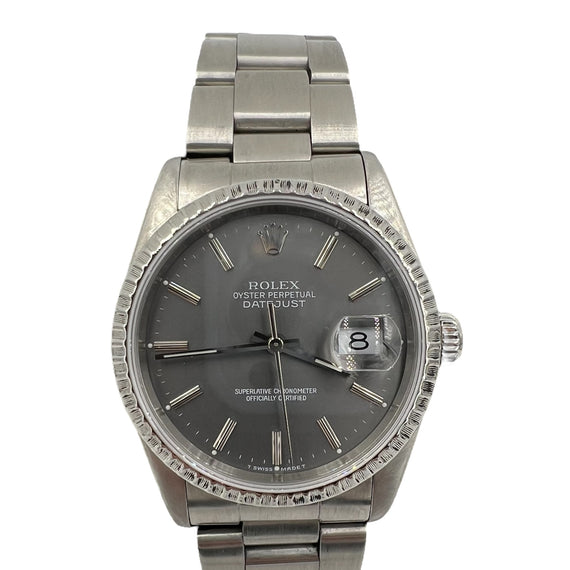 1989 Rolex Datejust Oyster Perpetual Gray Dial Stainless Steel Watch