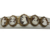 1890s Victorian Five Sardonyx Shell Cameo Gold Bracelet