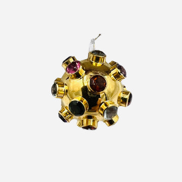 1950s Gemstone Sputnik 18k Yellow Gold Pendant