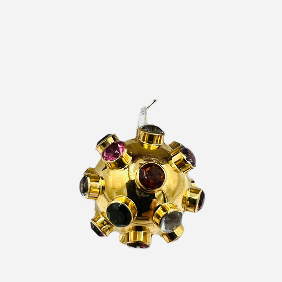 1950s Gemstone Sputnik 18k Yellow Gold Pendant