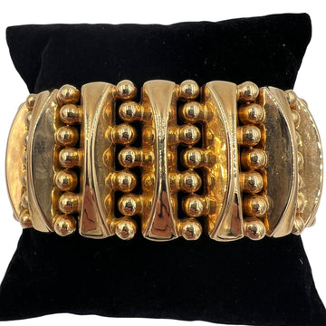 1940s Retro 18k Pink Gold Wide Tank Bracelet