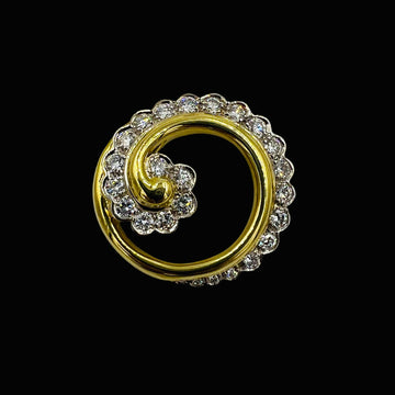 Gump’s Diamond 18k Yellow Gold Brooch By Ron McNamer