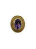 1880s Victorian Etruscan Revival Amethyst 14k Gold Ring