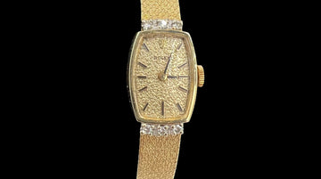 Ladies Rolex Vintage Diamond 14k Yellow Gold Wristwatch Circa 1960s