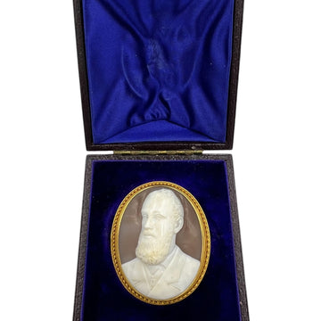 1890s Victorian Cameo Brooch Of A Gentleman - Jacob's Diamond and Estate Jewelry