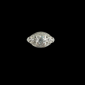 1930s Art Deco Diamond Platinum Engagement Ring - Jacob's Diamond and Estate Jewelry