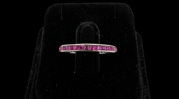 1920s Art Deco Ruby Platinum Eternity Band Size 6