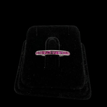 1920s Art Deco Ruby Platinum Eternity Band Size 6