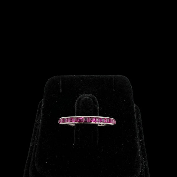 1920s Art Deco Ruby Platinum Eternity Band Size 6