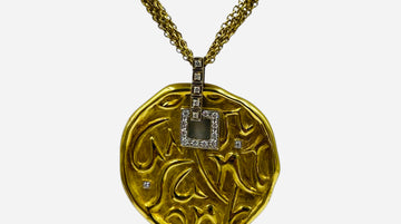 Seiden Gang Love Health Happiness 18k Yellow Gold Diamond Pendant Necklace