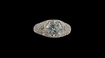 Edwardian Diamond Platinum Engagement Ring circa 1910