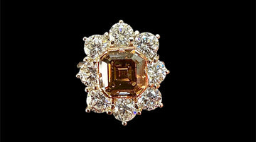 GIA 2.20 Carats Fancy Dark Orangy Brown Diamond Halo Ring